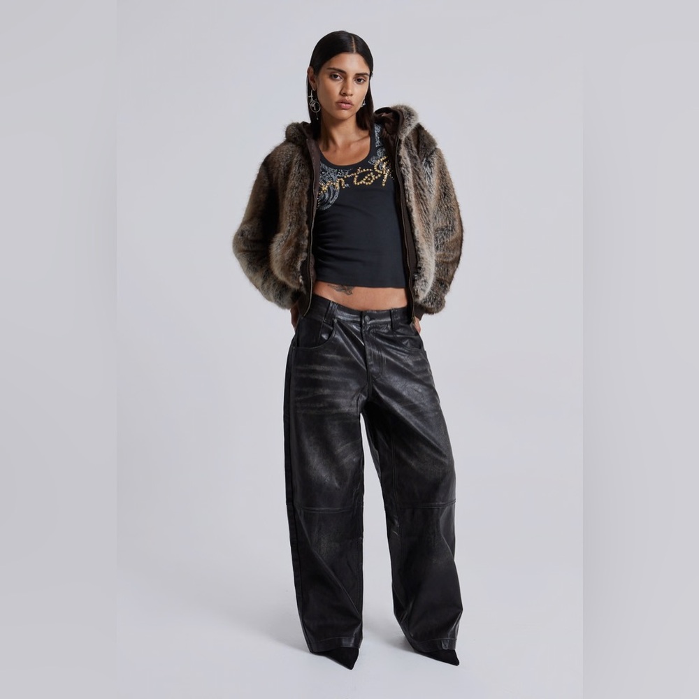 Jaded London Ash Faux Leather Colossus Trousers Pants Size 30 JWL3706